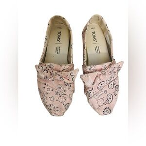 TOMS Pink Patterned Slip-On Shoes